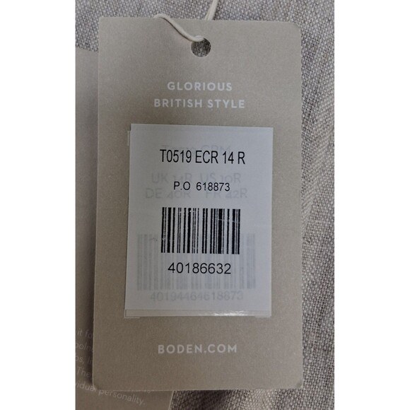 Boden Linen Wide Leg Pants Women's NWT Beige Lagenlook Vacation Sailor Size 10 - Picture 6 of 14